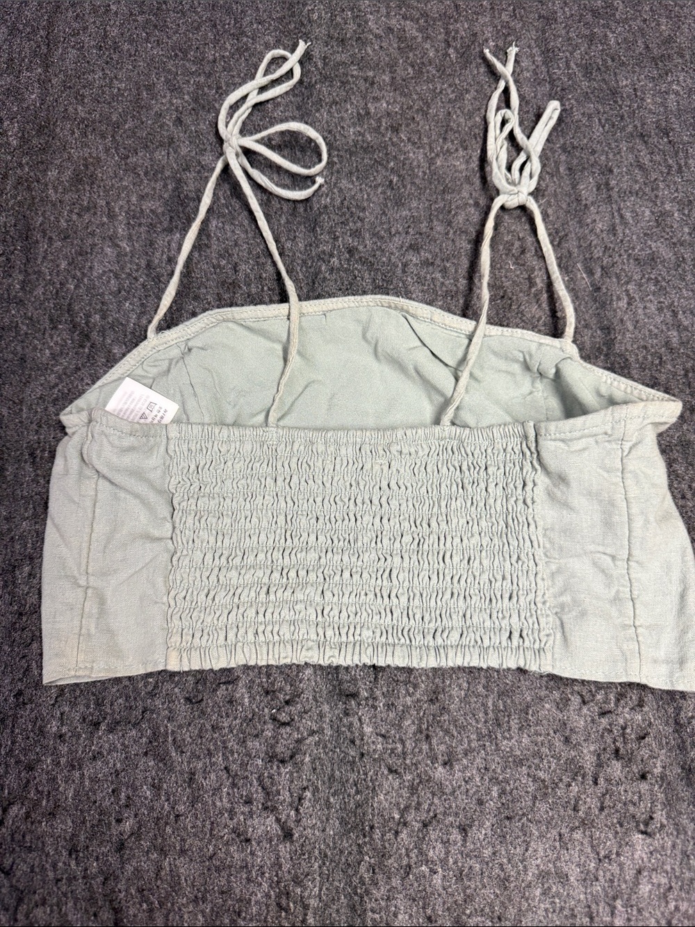 Abercrombie & Fitch Pale Mint Tie-Shoulder Crop Cami - Picture 3 of 6